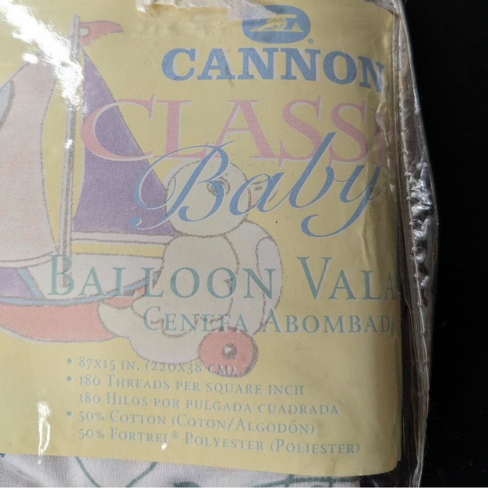 Vintage Cannon Classic Baby Balloon Valance Sweet Serenade Pastel 87x15 - Picture 2 of 6